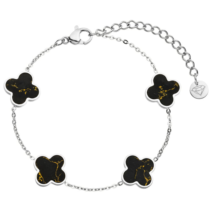 Black-Gold Clover Bracelet | 18K gold plated