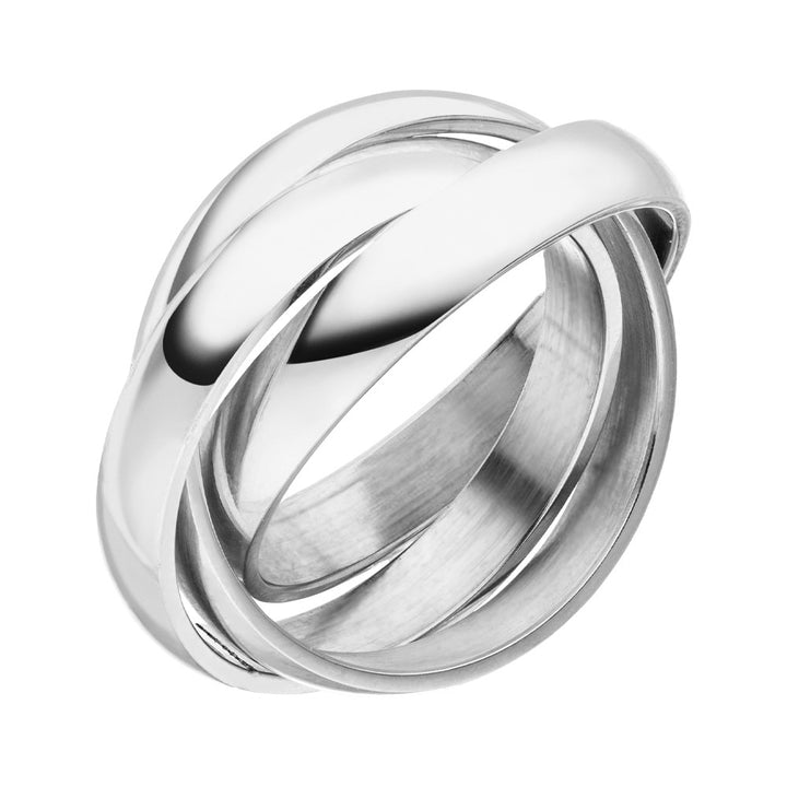 Dreifacher Ring Silber wasserfest ineinander verschlungen