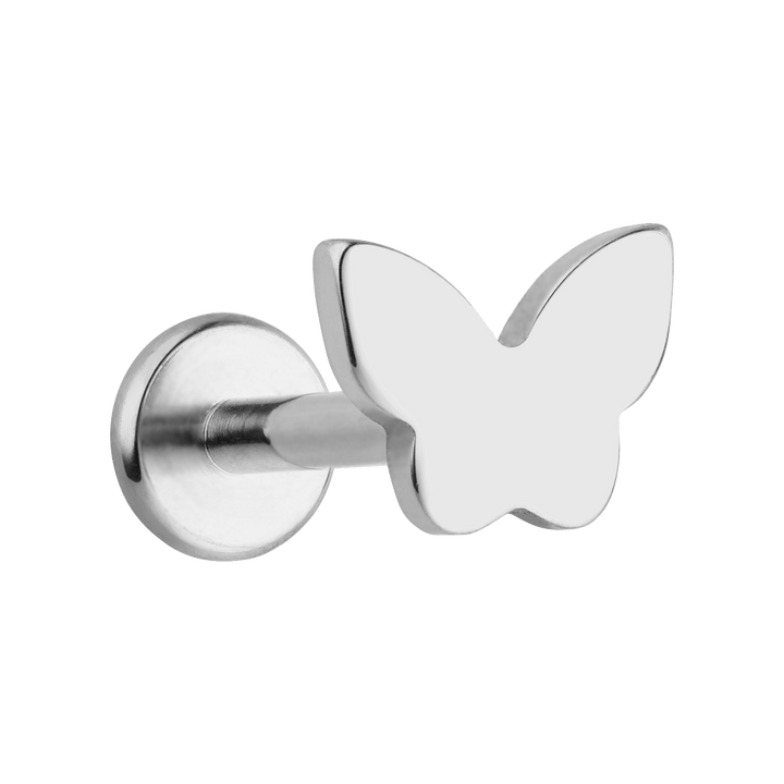 Schmetterling Piercing Titan Silber wasserfest dezent