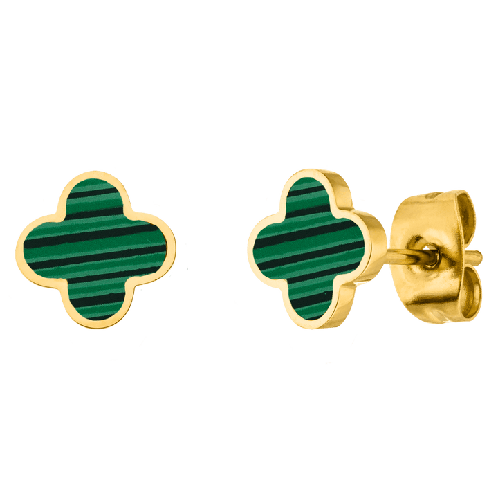 Green Clover Ohrstecker | 18K vergoldet