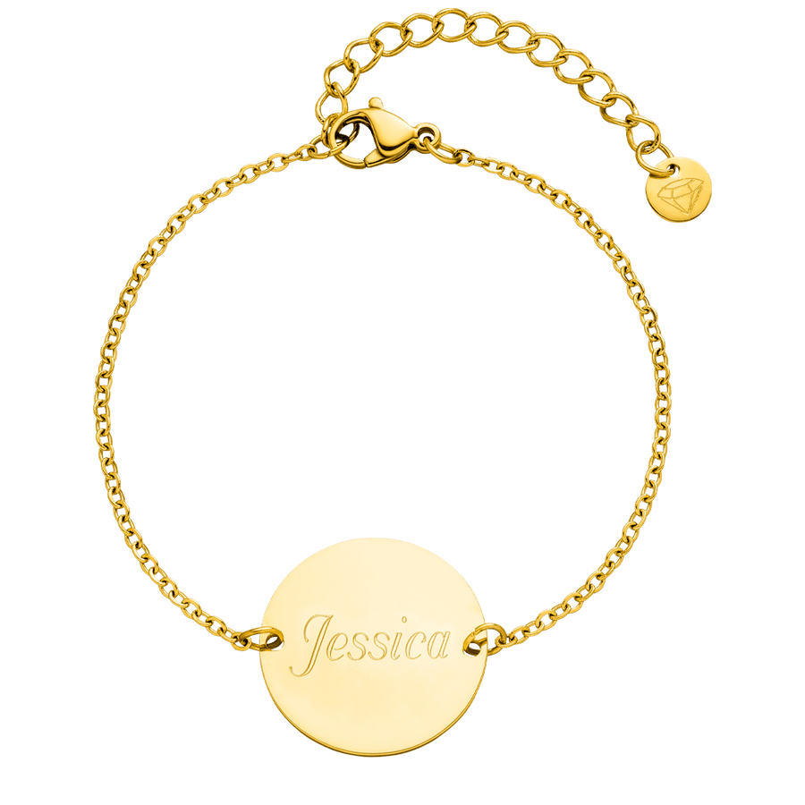 Coin Armband personalisiert Gravur 18K vergoldet wasserfest