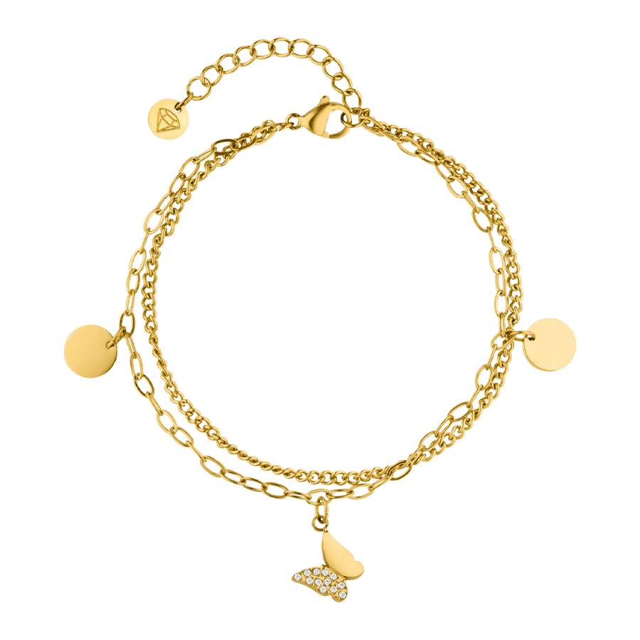 Schmetterling Armband wasserfest gold Edelstahl