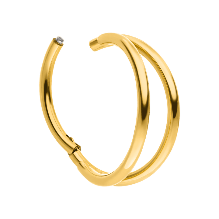 Clicker Piercing gold 18K vergoldet Titan Segmentring