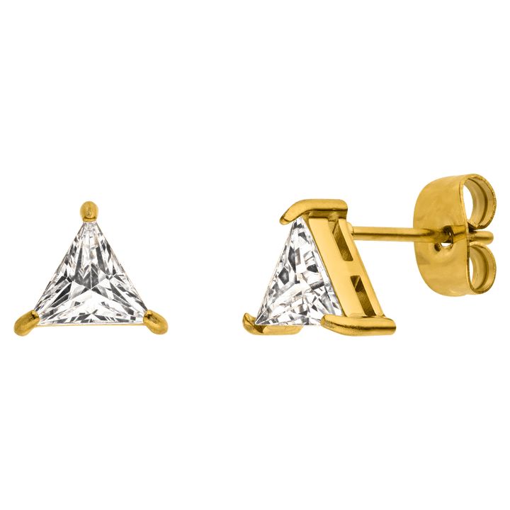 Triangle stud earrings | 18K gold plated