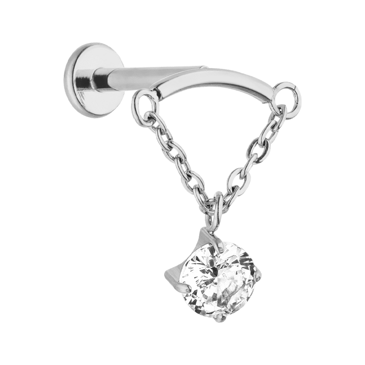 Hidden Helix Silber Titan Strass Stein wasserfest Ohrpiercing