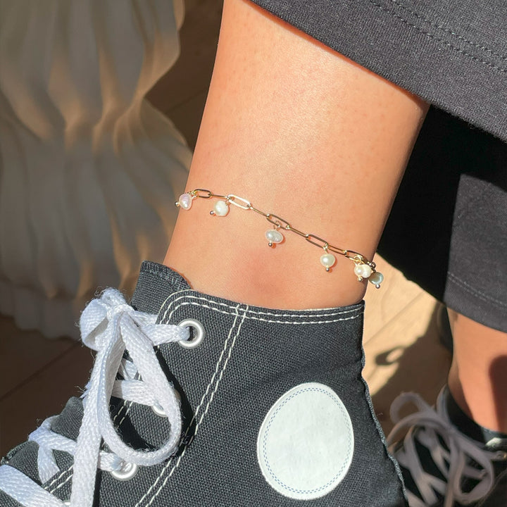 Pearl anklet | 18K gold plated