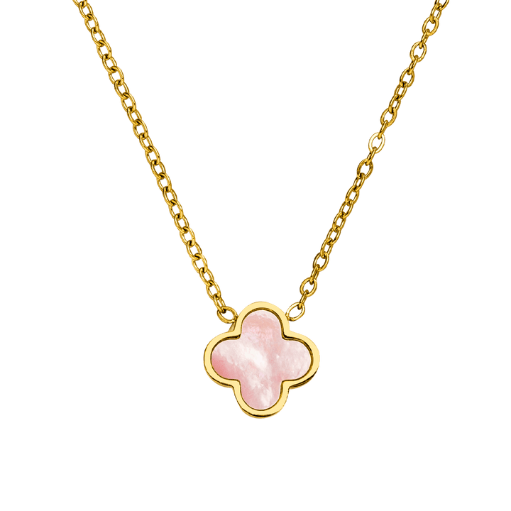 Clover Kette Perlmutt Rosa Kleeblatt wasserfest