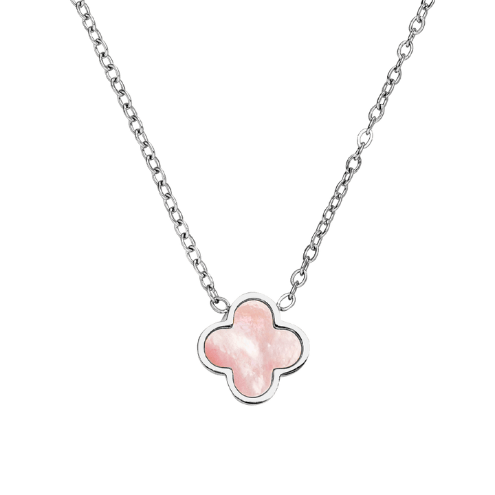 Clover Kette Perlmutt Rosa Silber wasserfest