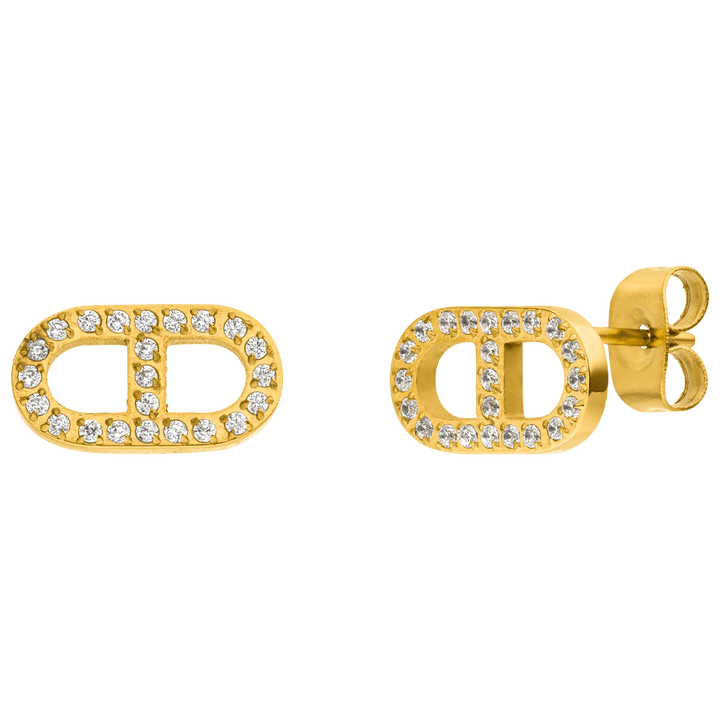 Prestige 2 stud earrings | 18K gold plated