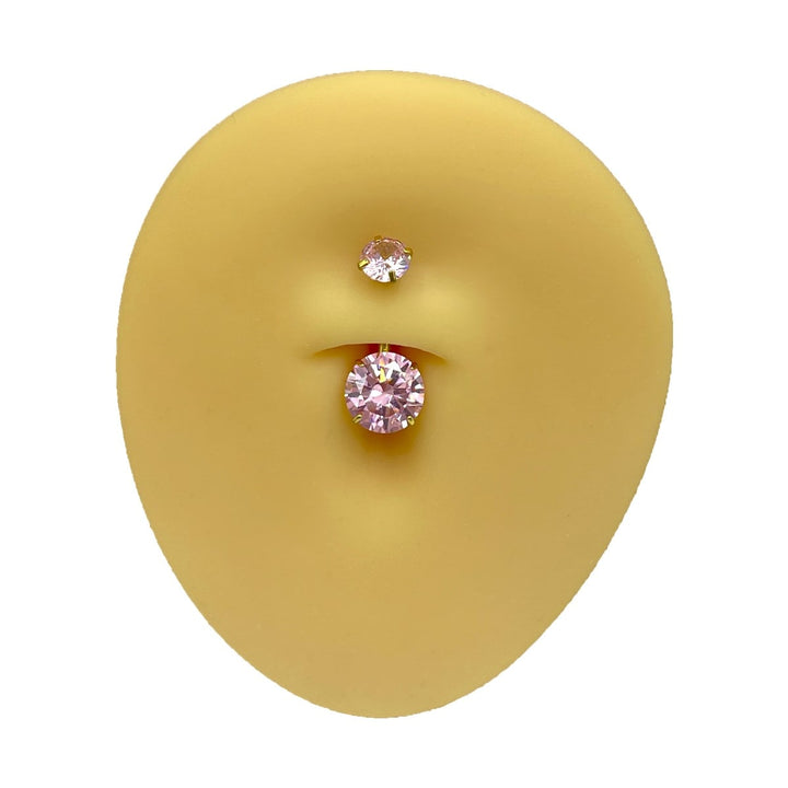 wasserfestes Nabelpiercing rosa Steinchen Bauchpiercing Titan