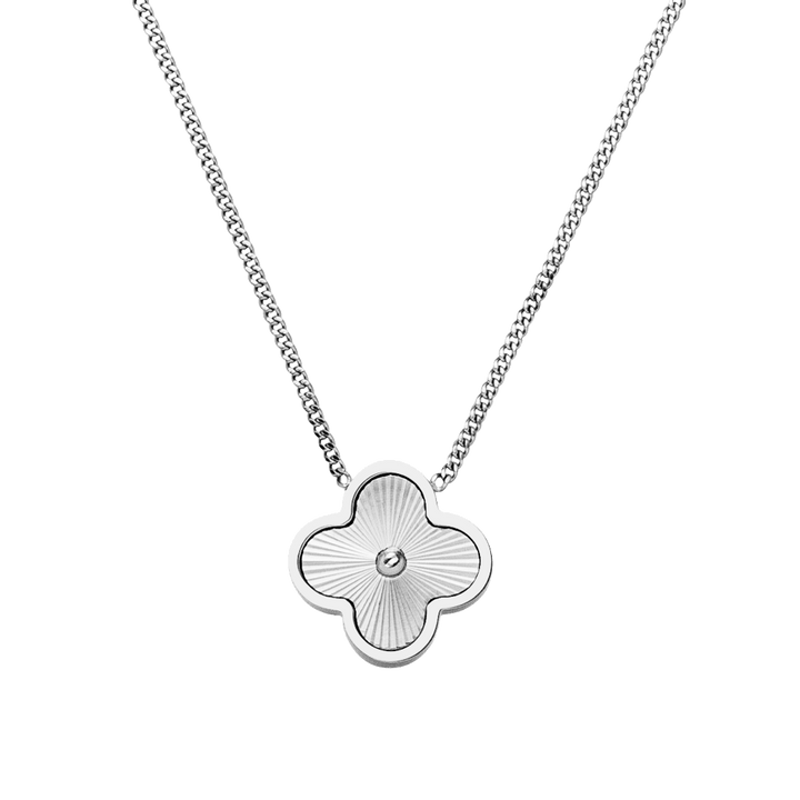 Kleeblatt Kette Silber wasserfest Clover glänzend