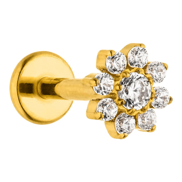 18k vergoldeter Piercingstecker aus Titan