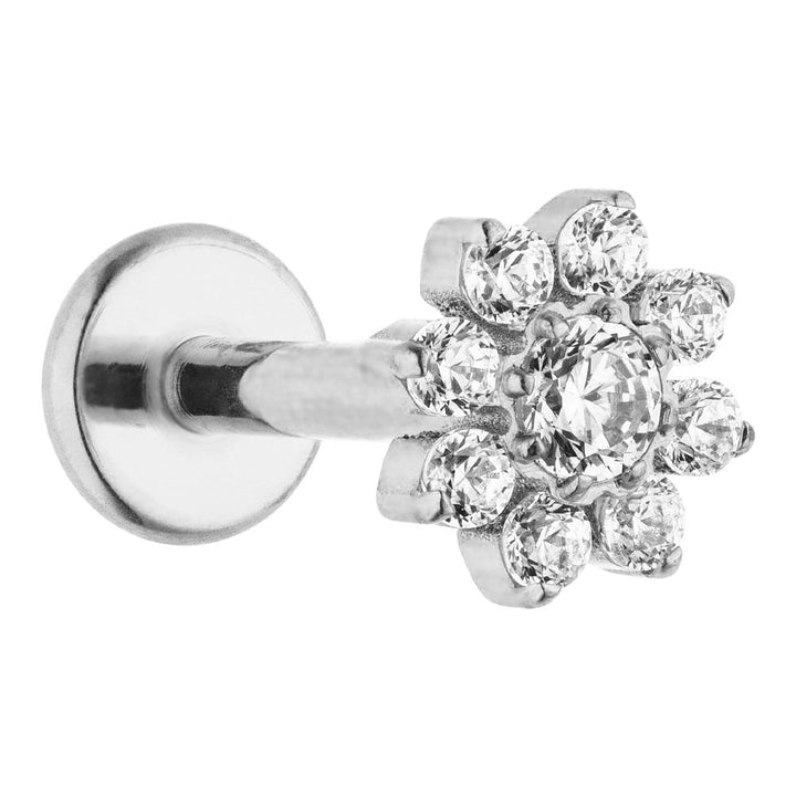 18k vergoldeter Piercingstecker aus Titan in Silber
