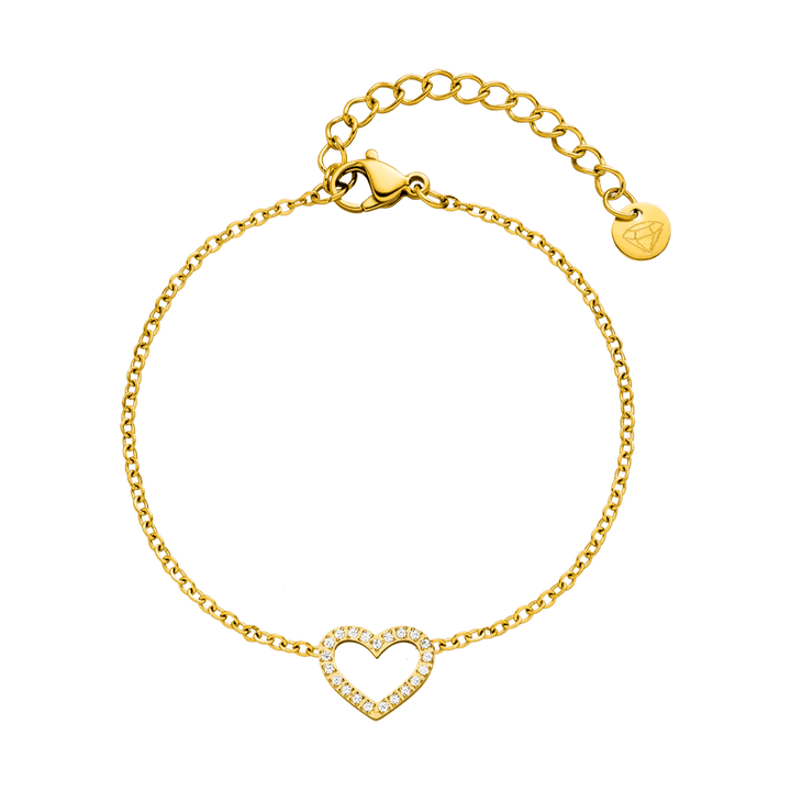 Herz Armband filigran Glitzer Steinchen wasserfest