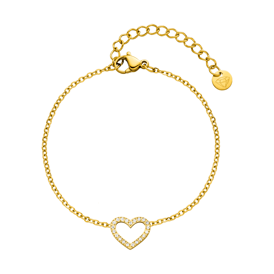 Herz Armband filigran Glitzer Steinchen wasserfest