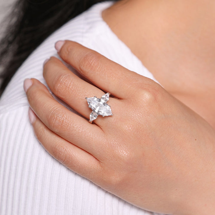 Nickelfreier Ring in Marquiseform und Silber