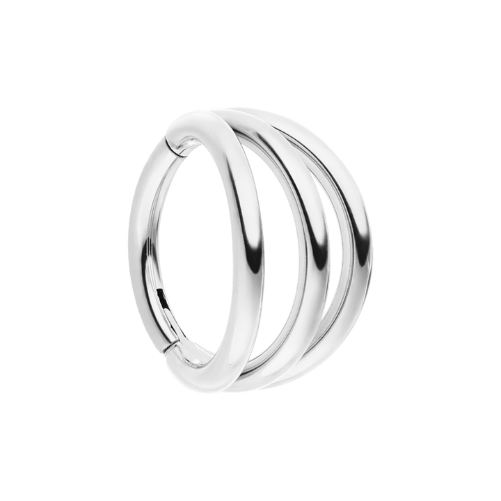 Helix Clicker Dreifach Piercing Titan Silber Segmentring
