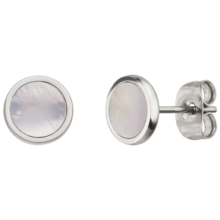 White Shimmer Ohrstecker | 18K vergoldet