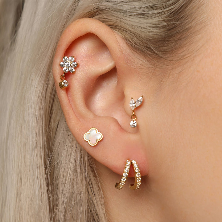 Blumen Piercing mit Anhänger Tragus Helix