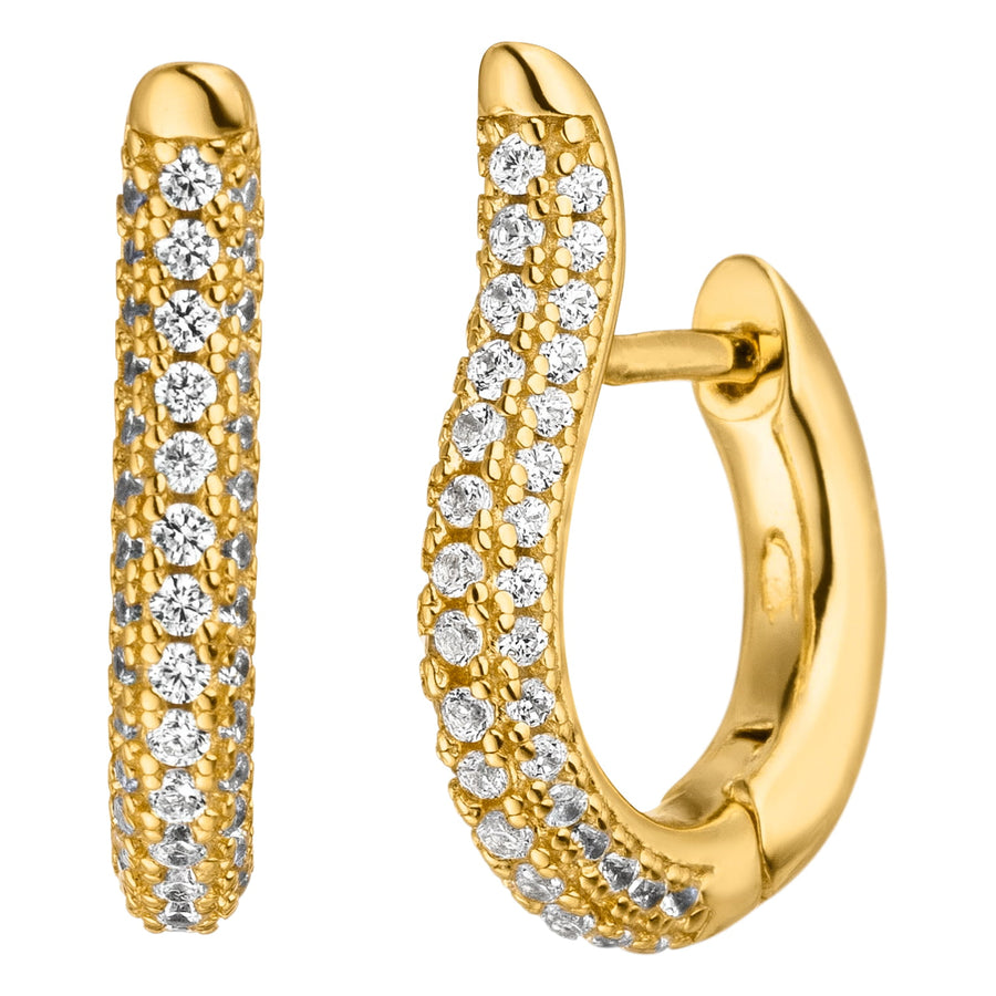 Echtsilber Ohrringe Gold Zirkonia 18K vergoldet
