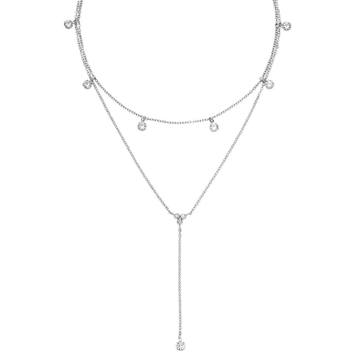 Wasserfeste Halskette für Frauen Silber mit Glitzer Steinchen