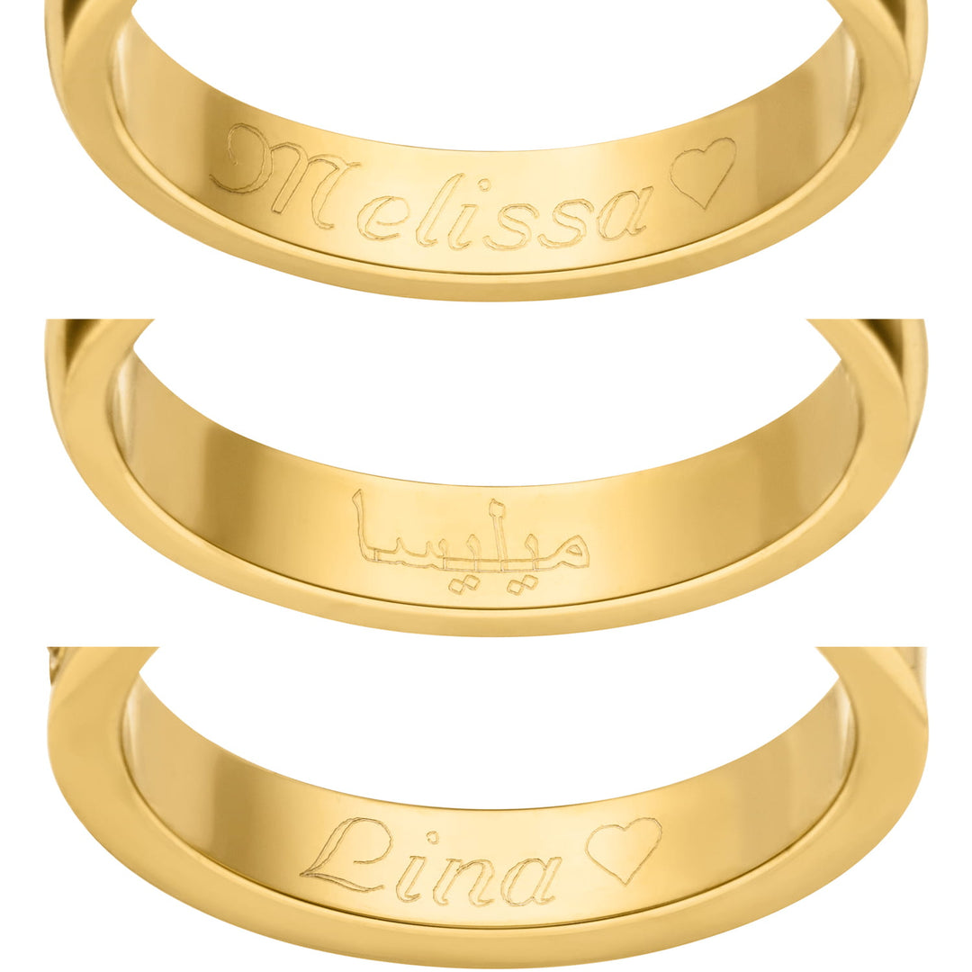 Zirkonia Ring mit Innen Gravur arabisch gold vergoldet