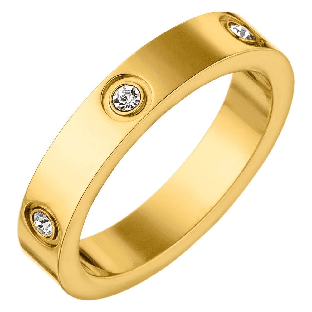 Zirkonia Ring 18K vergoldet wasserfest Damen