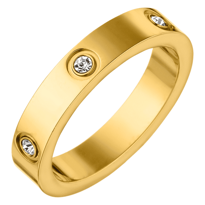 Zirkonia Ring 18K vergoldet wasserfest Damen