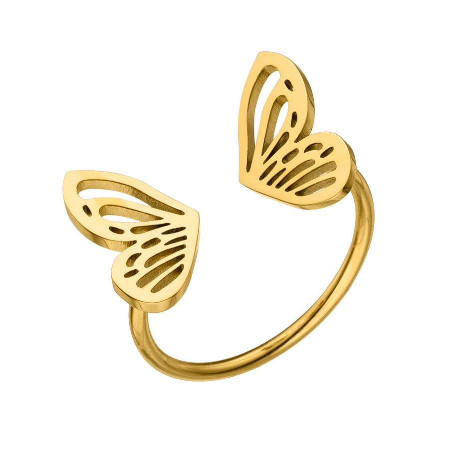 Schmetterling Ring gold 18K vergoldet wasserfest