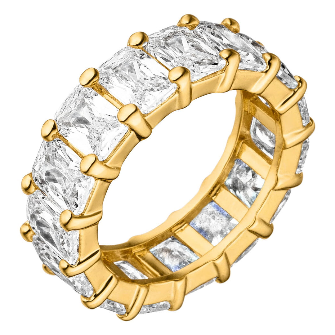 Baguette Ring Zirkonia 18K vergoldet wasserfest