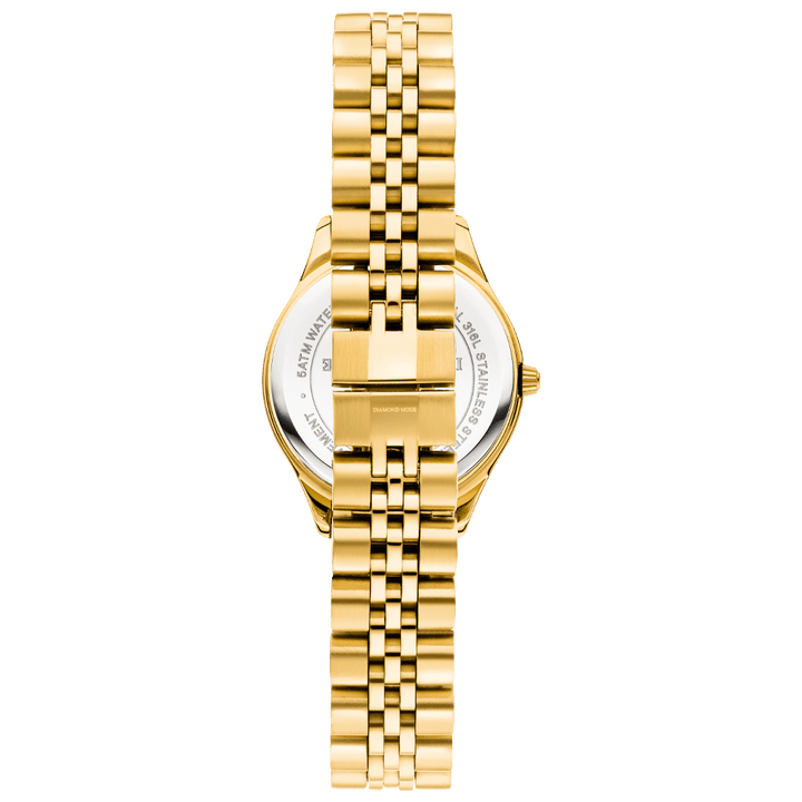 Damen Armbanduhr 24K vergoldet wasserfest Edelstahl 316L
