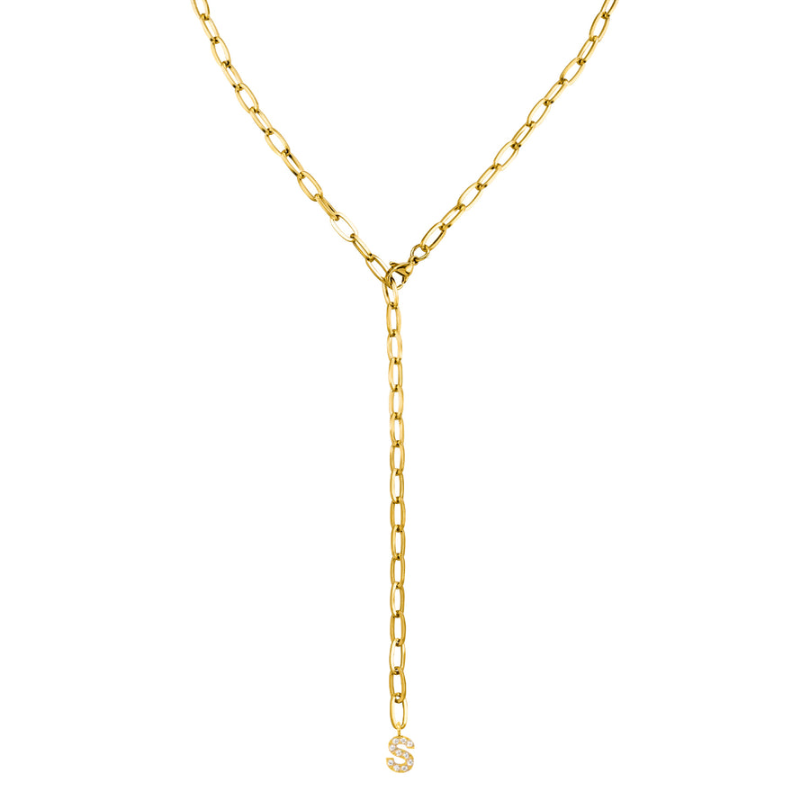 Personalisierte Kette mit hängendem Buchstaben 18K vergoldet