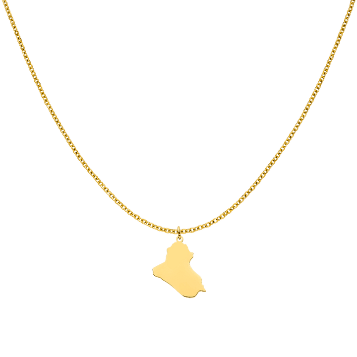 Irak Landanhänger Landumriss ausgefüllt gold silber