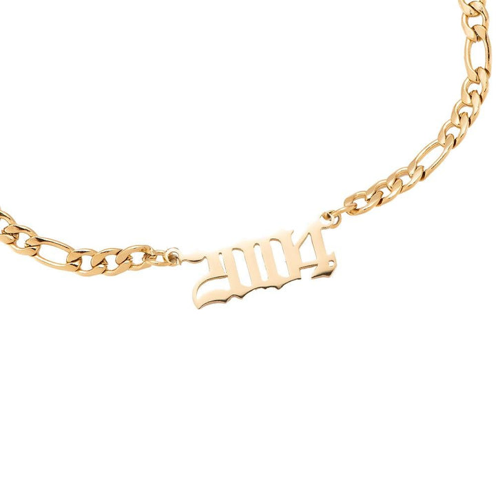 Chirurgenstahl Armband mit Jahrgang gold 2014 wasserfest