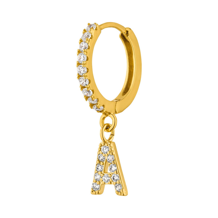 Buchstaben Ohrring vergoldet personalisiert Zirkonia