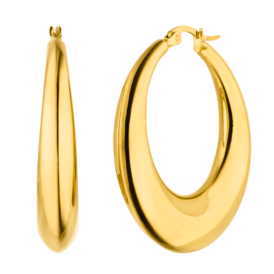 Dezente Creolen groß gold wasserfest 18K vergoldet Ohrringe