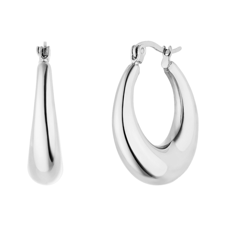 Dezente Ohrringe in Silber wasserfest aus Edelstahl Creolen