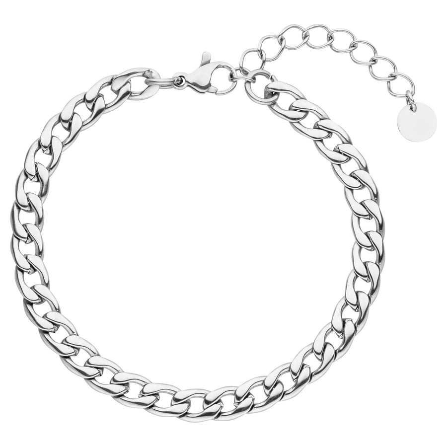 Dünnes Armband silber Gourmet wasserfest Edelstahl