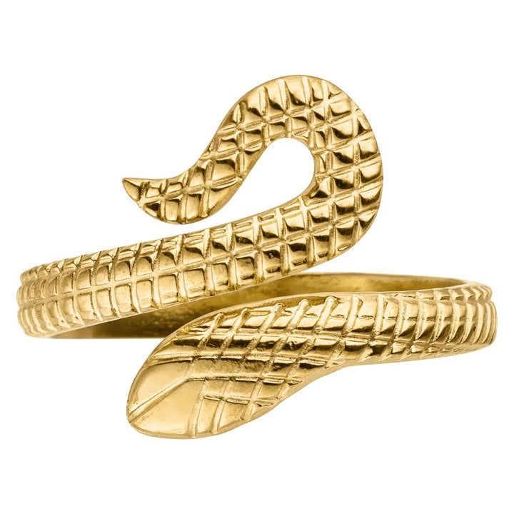 Wasserfester Ring Schlange gold 14K vergoldet verstellbare Größe