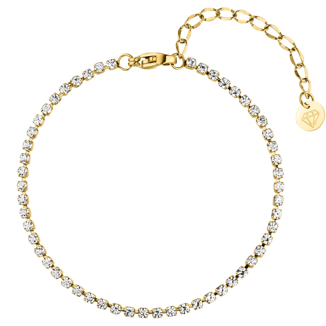 Tennis Armband Gold Wasserfest Edelstahl Zirkonia Steine