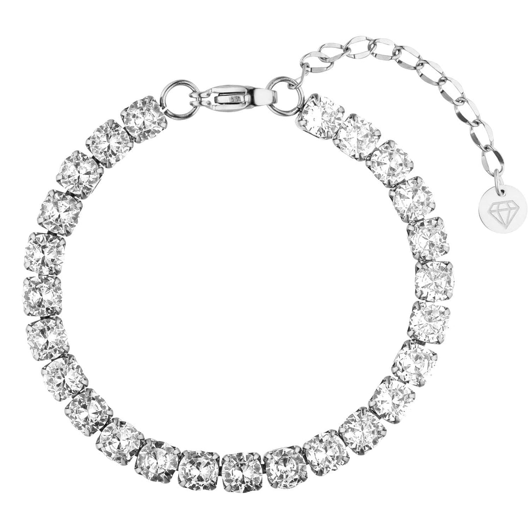 Tennis Armband silber Edelstahl 5mm Zirkonia wasserfest