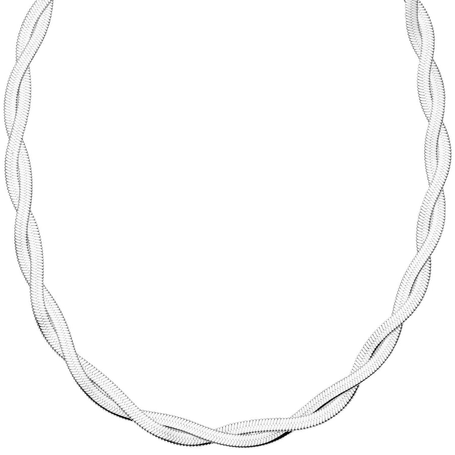 Doppelte Sleek Kette geflochten silber Schlangenhaut verdreht